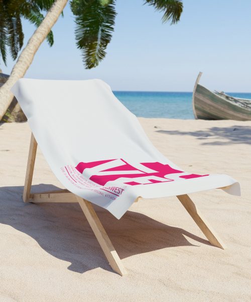 Vibrant Love Beach Towel, Summer Essential, Poolside Accessory, Gift for Beach Lovers, Vibrant Pink Towel, Trendy Beach Gear