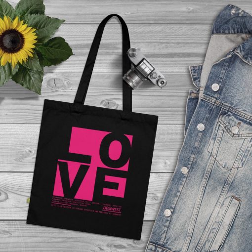 Bold Love Organic Cotton Tote Bag | Sustainable Gift, Eco-Friendly Shopping, Great for Valentine's Day, Everyday Use, Reusable Bag - Image 4