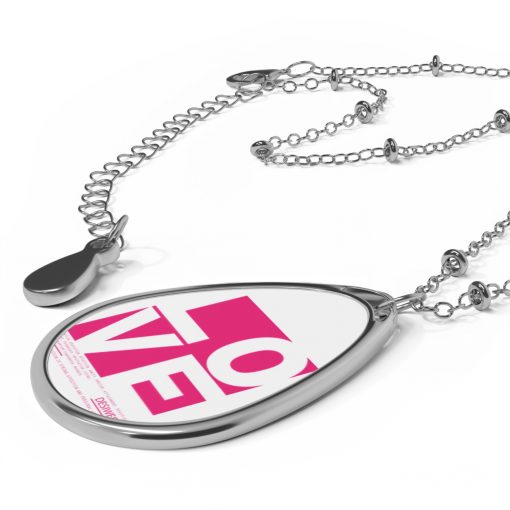 Stylish Love Oval Necklace, Gift for Her, Meaningful Jewelry, Valentine's Day, Anniversary Gift, Personalized Accessory, Love Pendant - Image 3