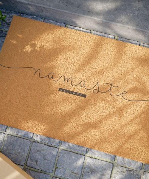 Namaste Doormat, Boho Entryway Decor, Yoga Welcome Mat, Mindfulness Gift, Housewarming Decor, Natural Fibers