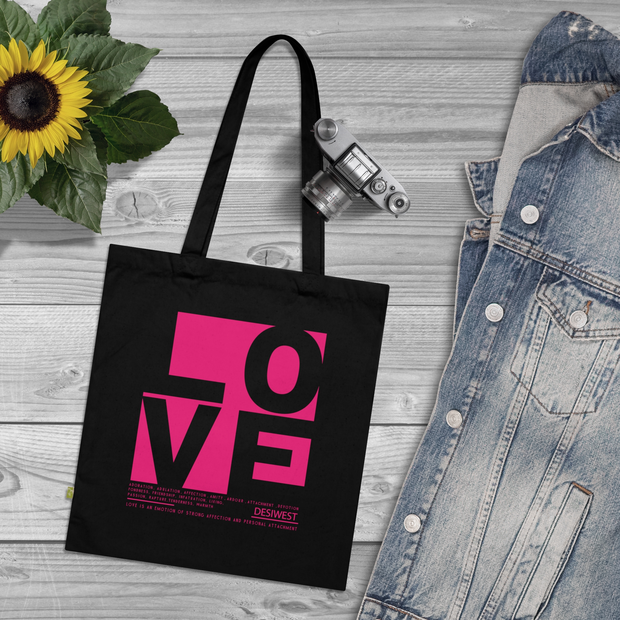 Organic Cotton Love Tote Bag - Image 3